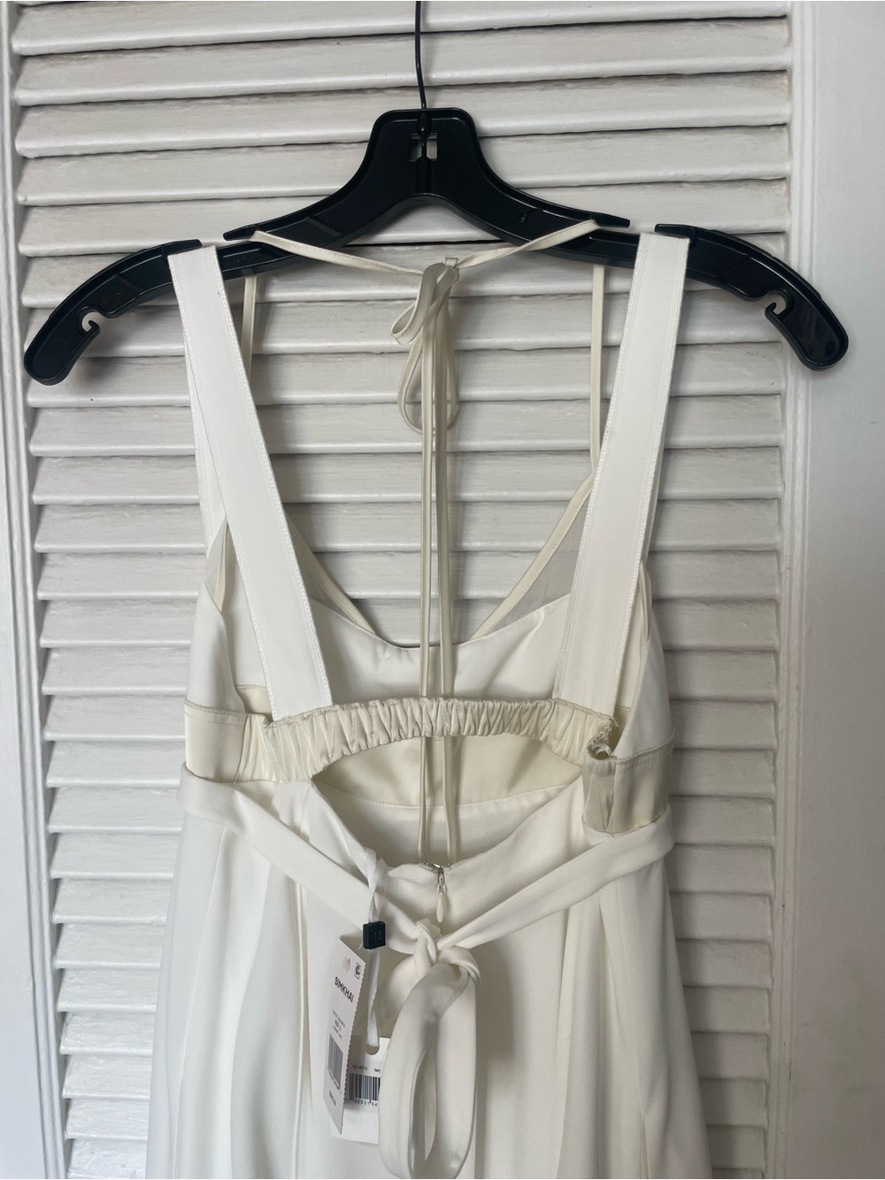 Ivory Halter Maxi Dress with Waist Tie - Picture 6 of 15